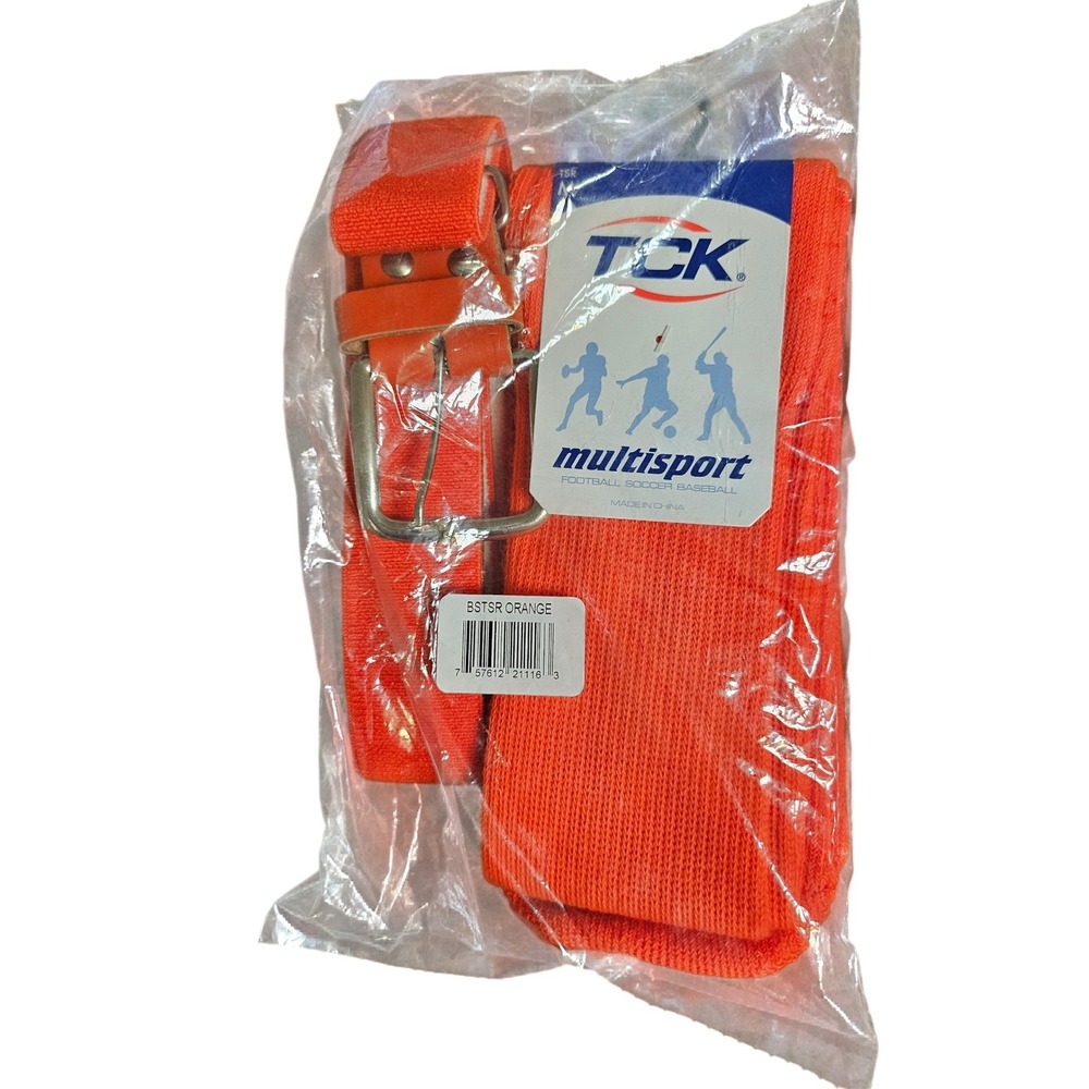TCK Sock and Belt Set Youth Medium Orange Baseball Softball Football NEW